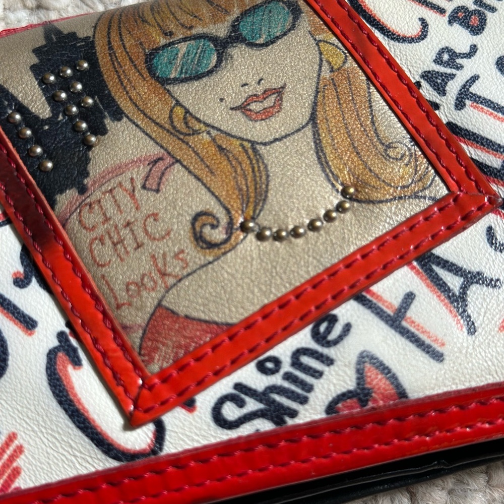 Brighton Red and White Graphic Wallet - Picture 3 of 17